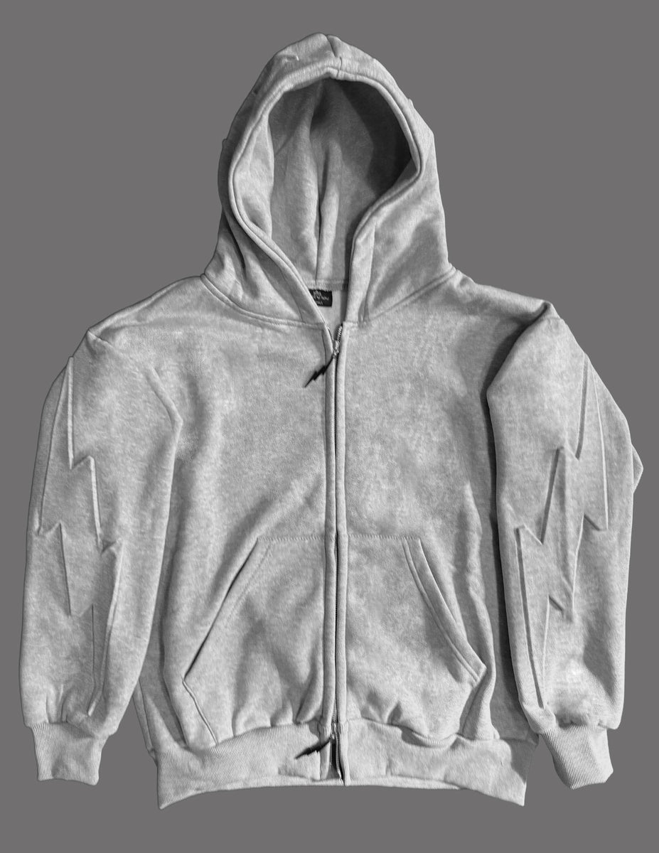 MM Lightning Zipper Hoodie [Gray] – Signedbymcfly