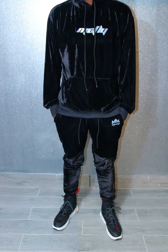 Black "McFly" Velour Suit - Signedbymcfly