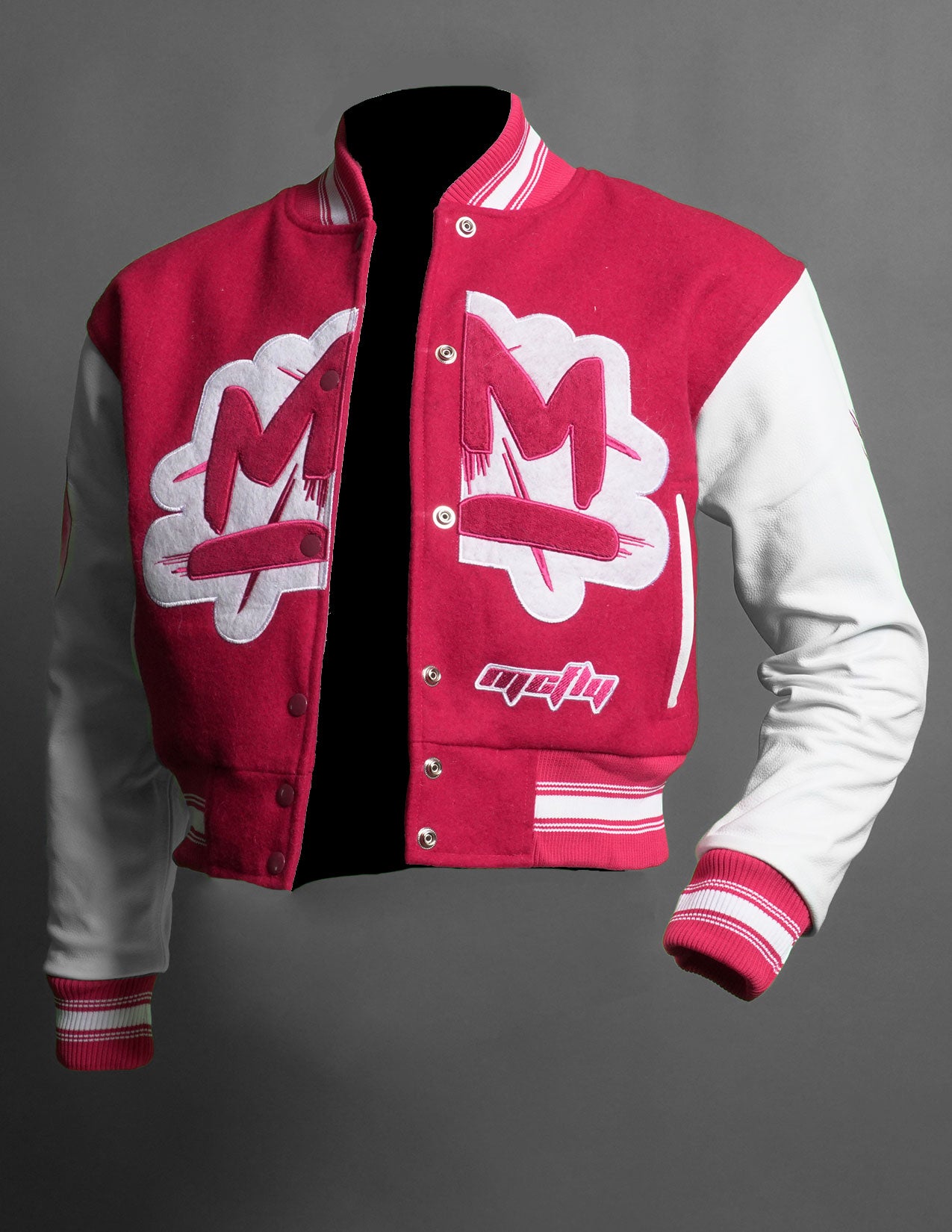 Cropped Pink Naraj Varsity Jacket